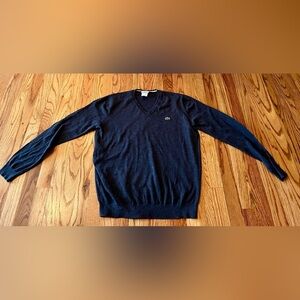 Lacoste Blue V-Neck Sweater –  Alligator Logo – Size Large/5